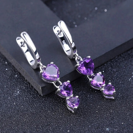 Silver 4.86 ct Amethyst Earrings