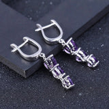 Silver 4.86 ct Amethyst Earrings