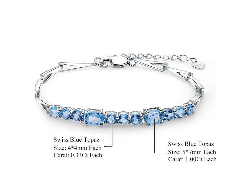 Silver 4.94 ct Topaz Bracelet