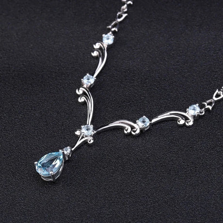 Silver 5.31 ct Topaz Necklace