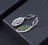 Silver 5.45 ct Chrome Diopside Earrings