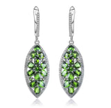 Silver 5.45 ct Chrome Diopside Earrings
