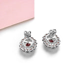 Silver 5.50 ct Garnet Earrings