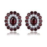 Silver 5.50 ct Garnet Earrings