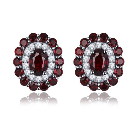 Silver 5.50 ct Garnet Earrings
