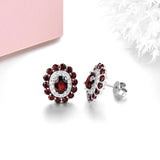 Silver 5.50 ct Garnet Earrings
