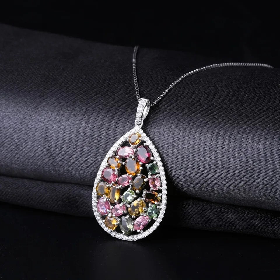 Silver 5.57 ct Tourmaline Pendant