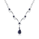 Silver 5.61 ct Sapphire Necklace