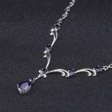 Silver 5.61 ct Sapphire Necklace