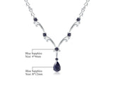 Silver 5.61 ct Sapphire Necklace