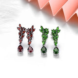 Silver 5.80 ct Garnet Earrings