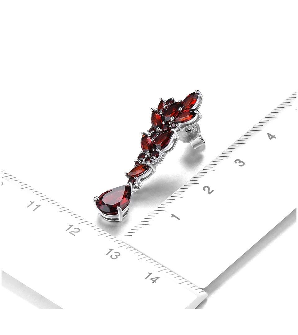 Silver 5.80 ct Garnet Earrings