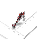 Silver 5.80 ct Garnet Earrings