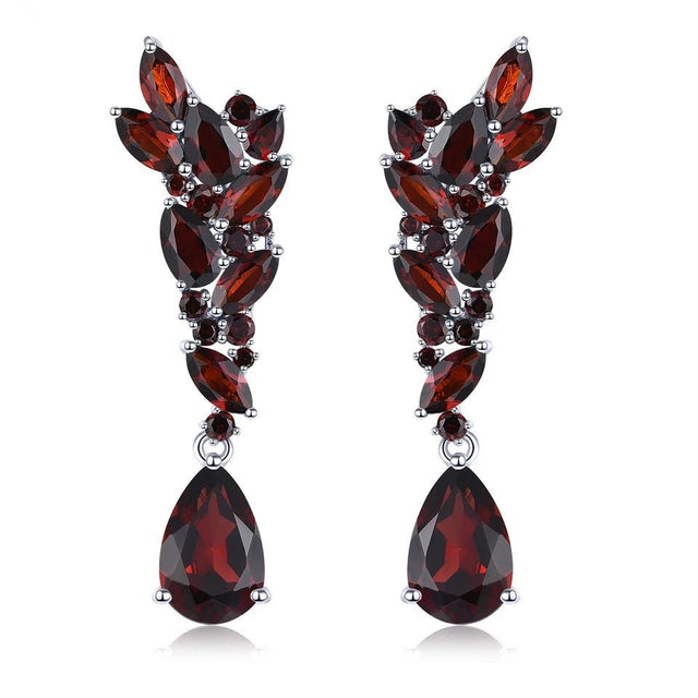 Silver 5.80 ct Garnet Earrings