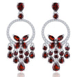 Silver 5.80 ct Garnet Earrings