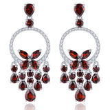 Silver 5.80 ct Garnet Earrings