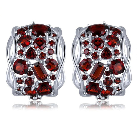 Silver 6.00 ct Garnet Earrings