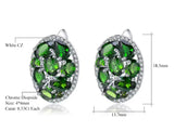 Silver 6.86 ct Chrome Diopside Earrings