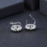 Silver 6.86 ct Chrome Diopside Earrings