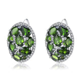 Silver 6.86 ct Chrome Diopside Earrings