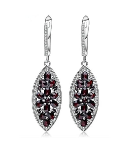 Silver 6.90 ct Garnet Earrings