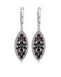 Silver 6.90 ct Garnet Earrings
