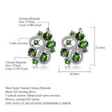 Silver 7.04 ct Chrome Diopside Earrings