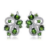 Silver 7.04 ct Chrome Diopside Earrings