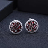 Silver 7.76 ct Garnet Earrings