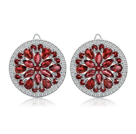Silver 7.76 ct Garnet Earrings