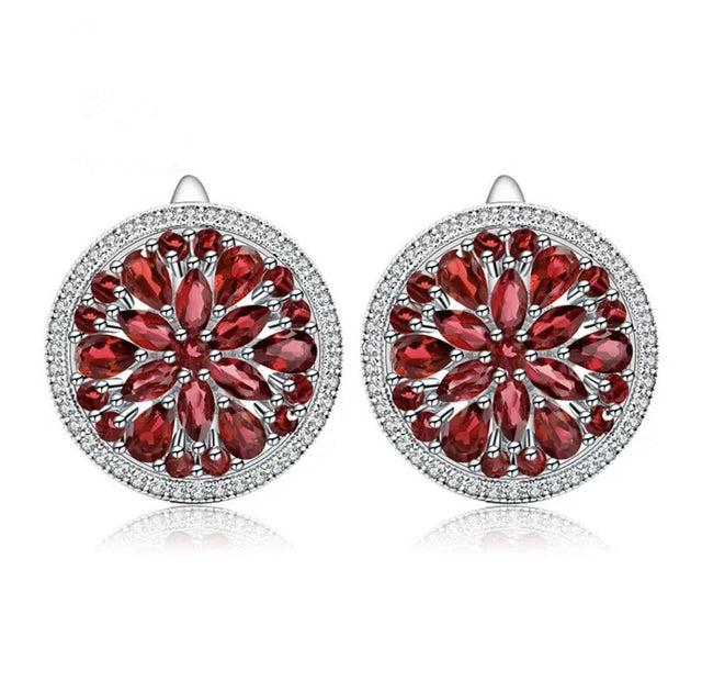 Silver 7.76 ct Garnet Earrings