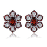 Silver 8.00 ct Garnet Earrings