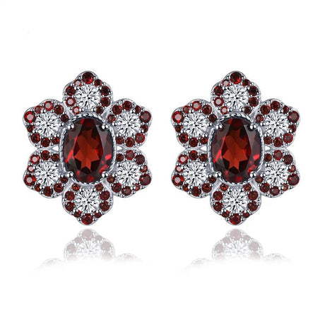 Silver 8.00 ct Garnet Earrings
