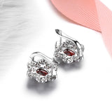 Silver 8.00 ct Garnet Earrings