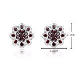 Silver 8.40 ct Garnet Earrings
