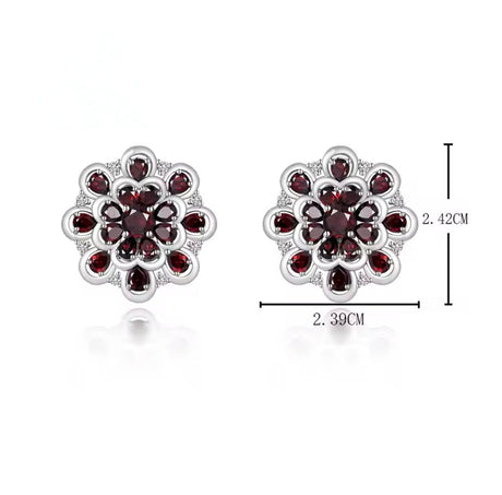 Silver 8.40 ct Garnet Earrings