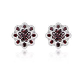 Silver 8.40 ct Garnet Earrings