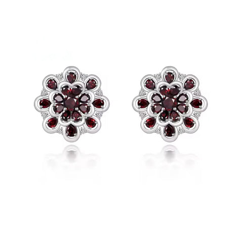 Silver 8.40 ct Garnet Earrings