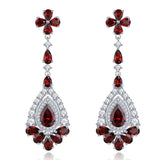 Silver 8.50 ct Garnet Earrings