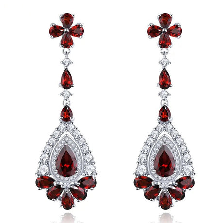 Silver 8.50 ct Garnet Earrings