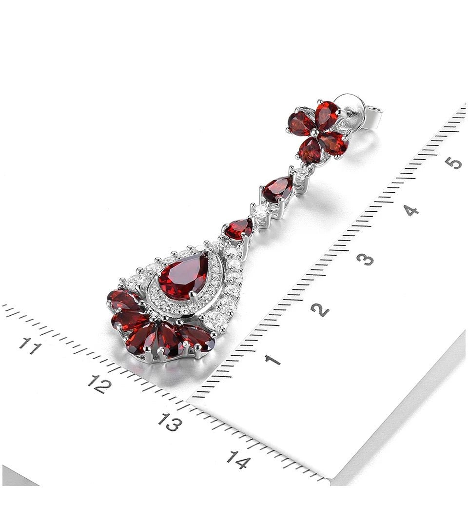 Silver 8.50 ct Garnet Earrings