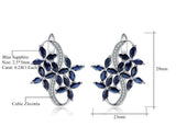 Silver 8.71 ct Sapphire Earrings