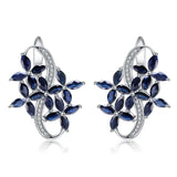 Silver 8.71 ct Sapphire Earrings