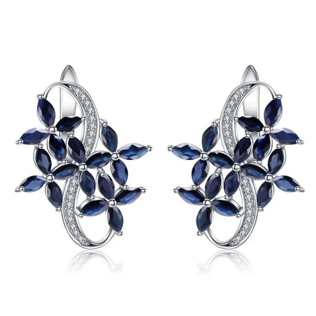 Silver 8.71 ct Sapphire Earrings