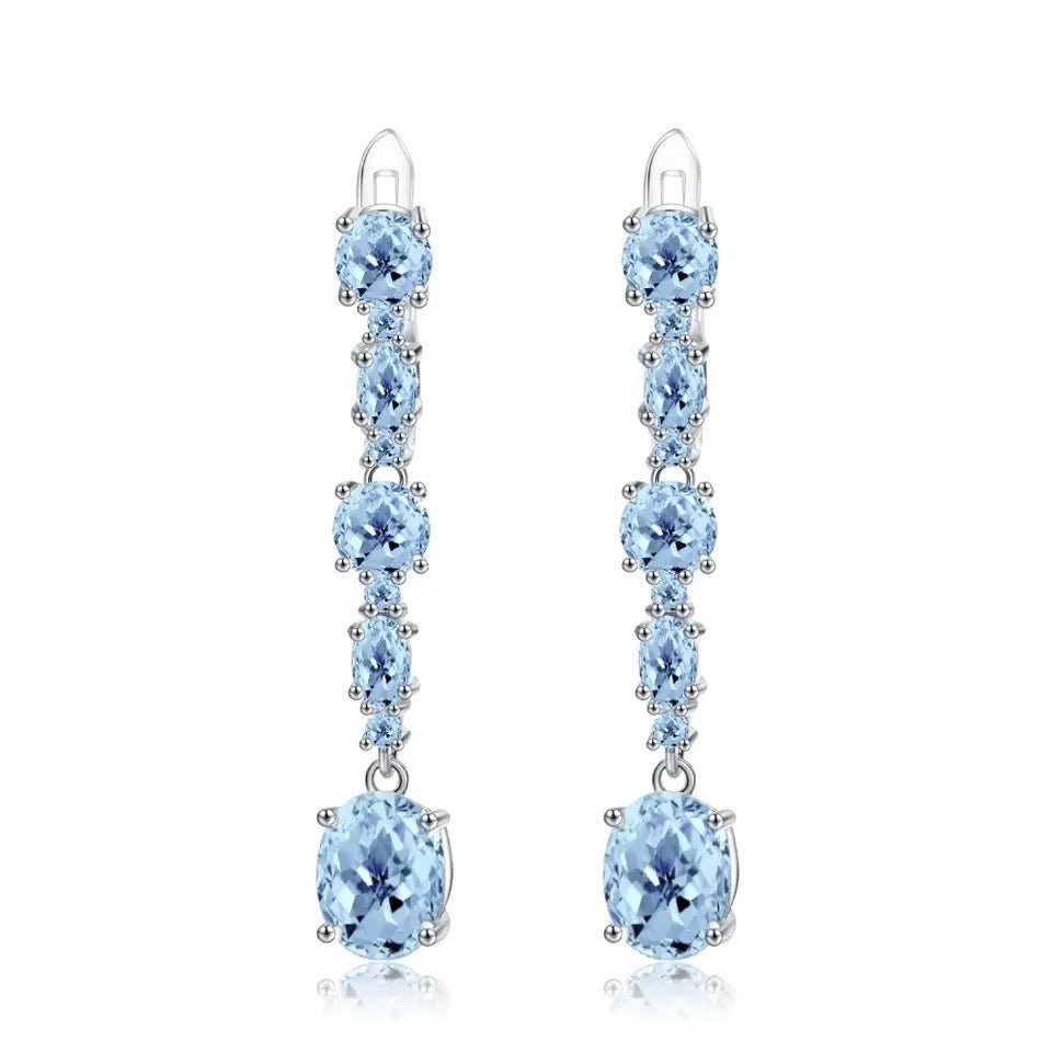 Silver 8.73 ct Topaz Earrings