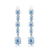 Silver 8.73 ct Topaz Earrings