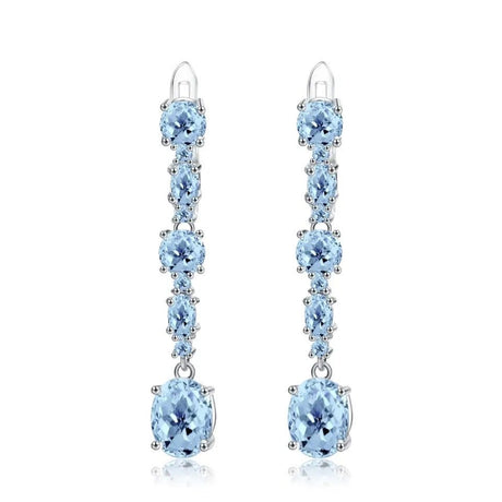Silver 8.73 ct Topaz Earrings