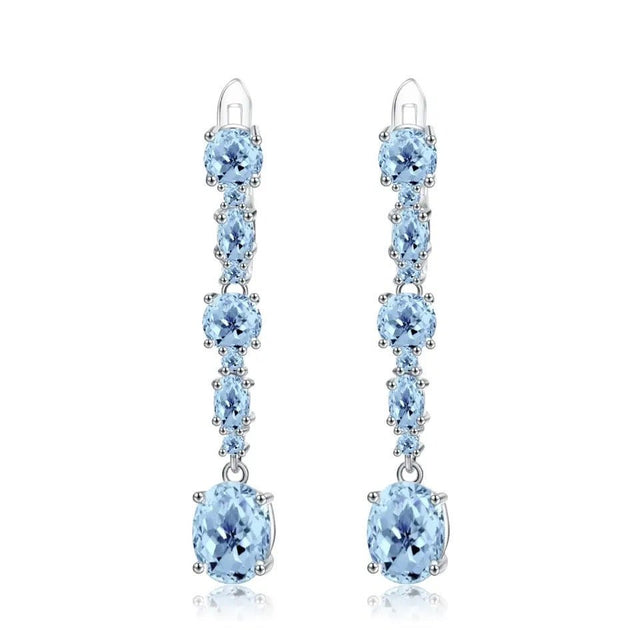 Silver 8.73 ct Topaz Earrings