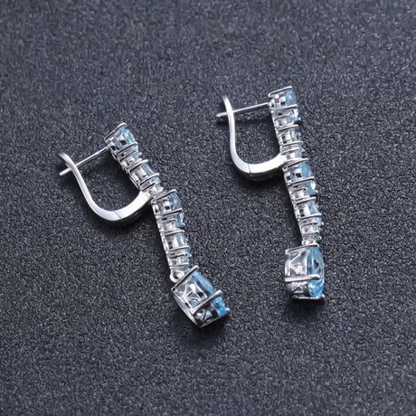 Silver 8.73 ct Topaz Earrings