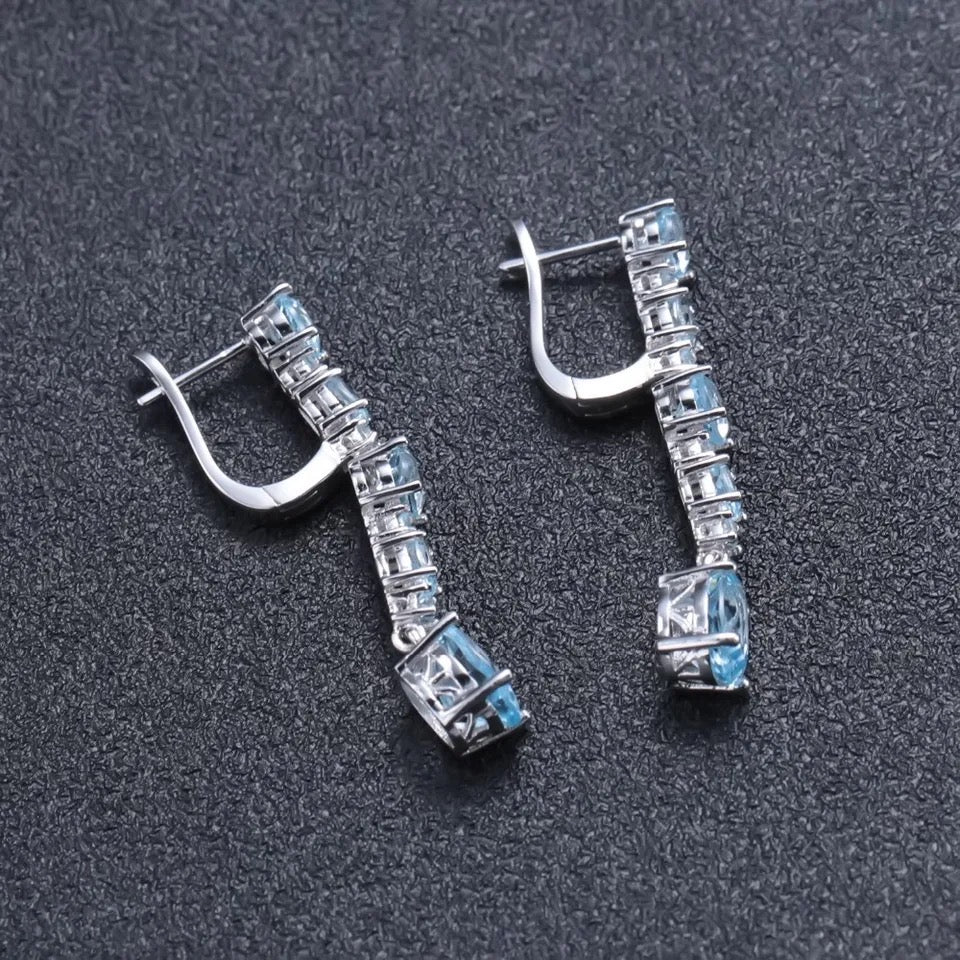 Silver 8.73 ct Topaz Earrings